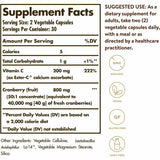 Solgar Arándano  - 60  Cápsulas Vegetales - Tabla Nutricional - Haz Tu Pedido