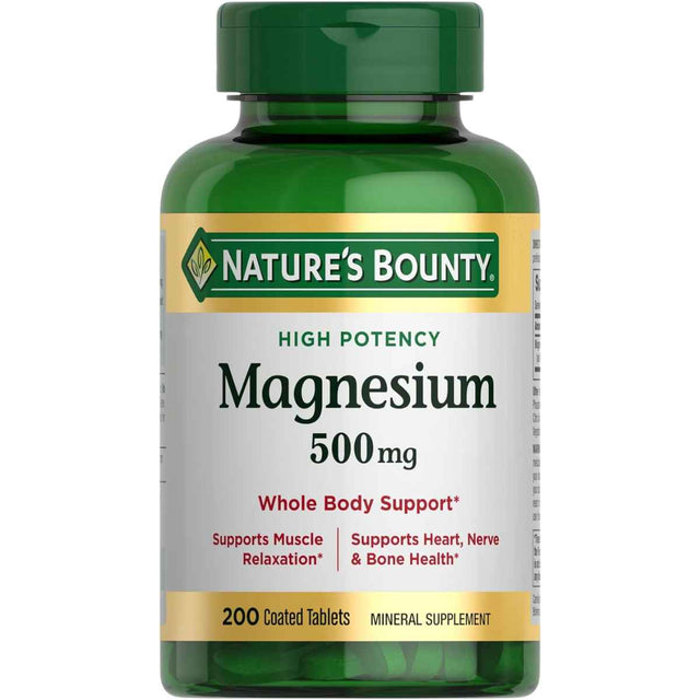 Nature’s Bounty Magnesio 500 mg - 200 Tabletas Recubiertas - Haz Tu Pedido