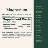 Nature’s Bounty Magnesio 500 mg - 200 Tabletas Recubiertas - Tabla Nutricional - Haz Tu Pedido