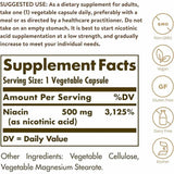 Solgar Niacina (Vitamina B3) 500 mg - 100 Cápsulas Vegetales - Tabla Nutricional - Haz Tu Pedido