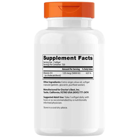 Doctor’s Best Vitamina D3 5000 IU - Cápsulas Blandas