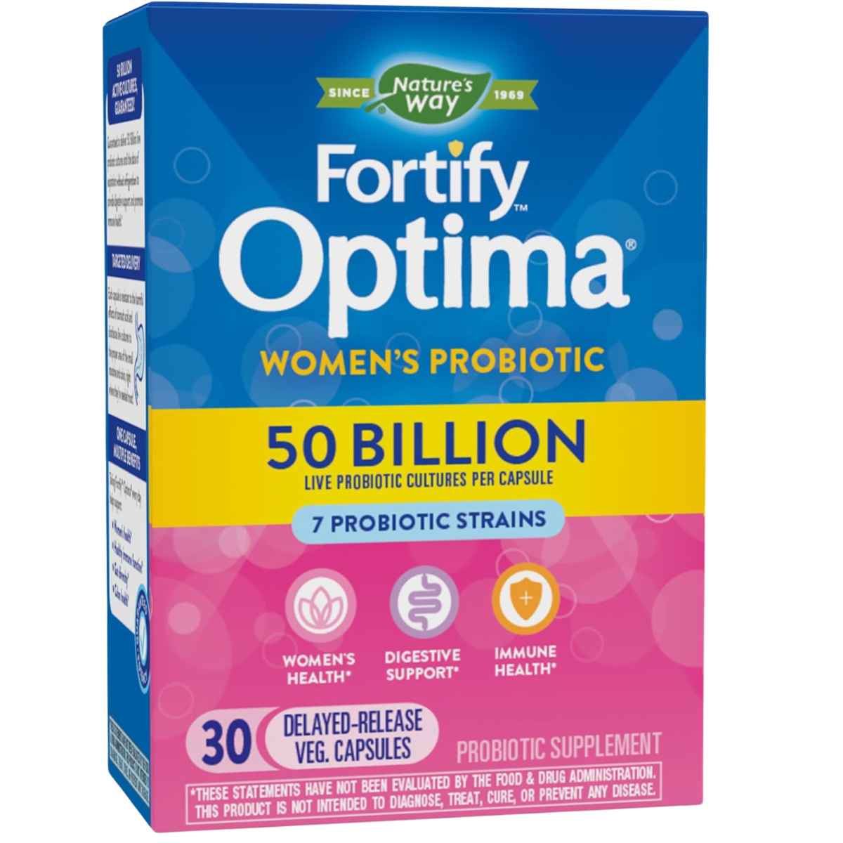 Natures Way Fortify® Optima® Probiótico para Mujeres 50 Mil Millones CFU - 30 Cápsulas de Liberación Retardada - Haz Tu Pedido