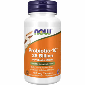 NOW Foods Probiótico-10™ 25 Mil Millones - 100 Cápsulas Vegetales - Haz Tu Pedido