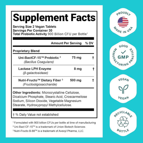 Nutrition Essentials Probioticos 900 Mil Millones CFU - 60 Tabletas - Tabla Nutricional - Haz Tu Pedido