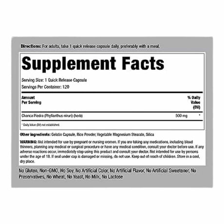 Chanca Piedra - 500 mg - 120 Cápsulas - Haz Tu Pedido