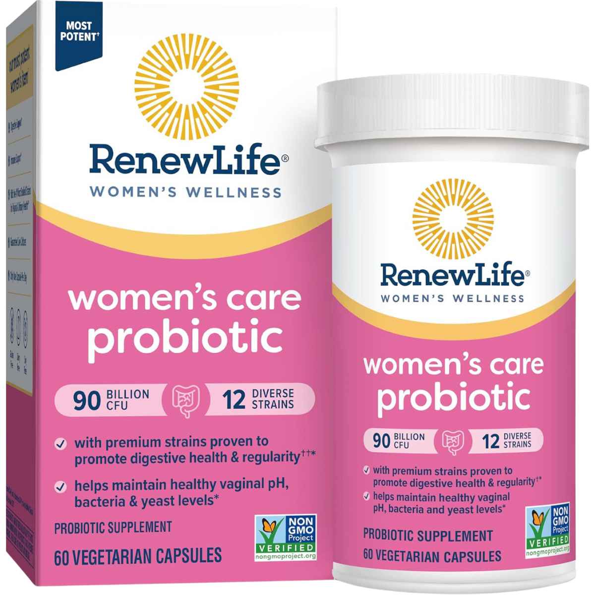 Renew Life Probiótico Cuidado Femenino Integral 90 Mil Millones CFU - 60 Cápsulas Vegetarianas - Haz Tu Pedido
