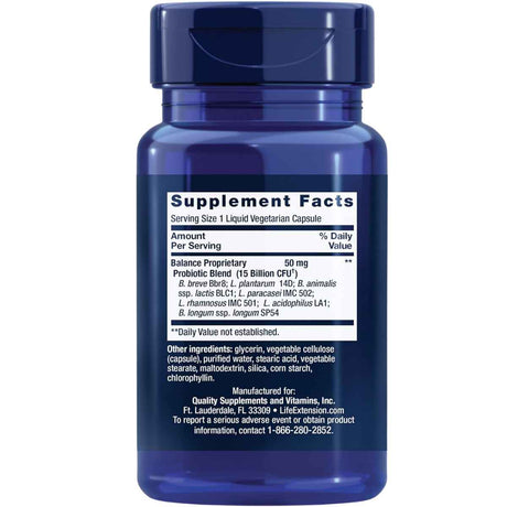Life Extension FLORASSIST® Balance Probiótico - 30 Cápsulas Vegetarianas Líquidas - Haz Tu Pedido