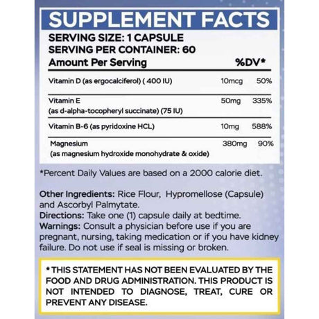 MgSport Magnesio 380 mg - 60 Cápsulas - Tabla Nutricional - Haz Tu Pedido