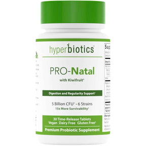 Hyperbiotics Probiótico PRO-Natal: Apoyo Digestivo Durante Embarazo y Lactancia 5 Mil Millones CFU - 30 Tabletas de Liberación Prolongada - Haz Tu Pedido