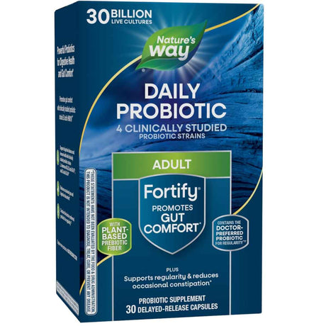 Natures Way Fortify® Probiótico Diario 30 Mil Millones CFU - 30 Cápsulas de Liberación Retardada - Haz Tu Pedido