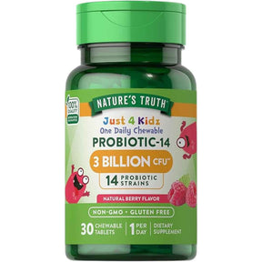 Nature's Truth Probióticos Para Niños 3 Mil Millones CFU - Sabor Bayas - 30  Tabletas Masticable - Haz Tu Pedido