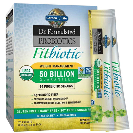 Garden of Life Dr. Formulated  Fitbiotic Probióticos 50 Mil Millones CFU - 20 Paquetes - Haz Tu Pedido