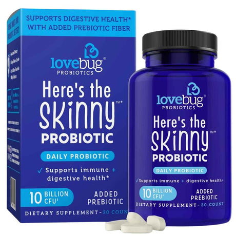 Lovebug Probiotics Here's The Skinny 10 Mil Millones CFU - 30 Cápsulas - Haz Tu Pedido