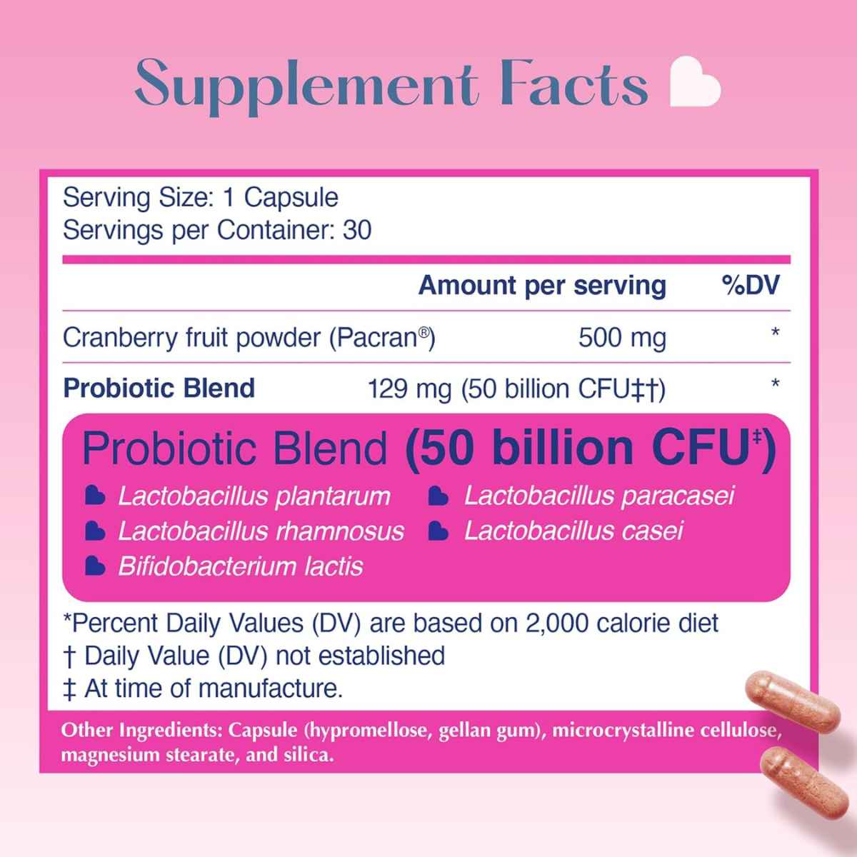 Lovebug Probioticos Equilibrio Vaginal y Control de Levaduras 50 Mil Millones CFU 