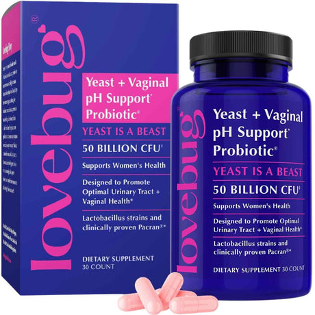 Lovebug Probioticos Equilibrio Vaginal y Control de Levaduras 50 Mil Millones CFU -