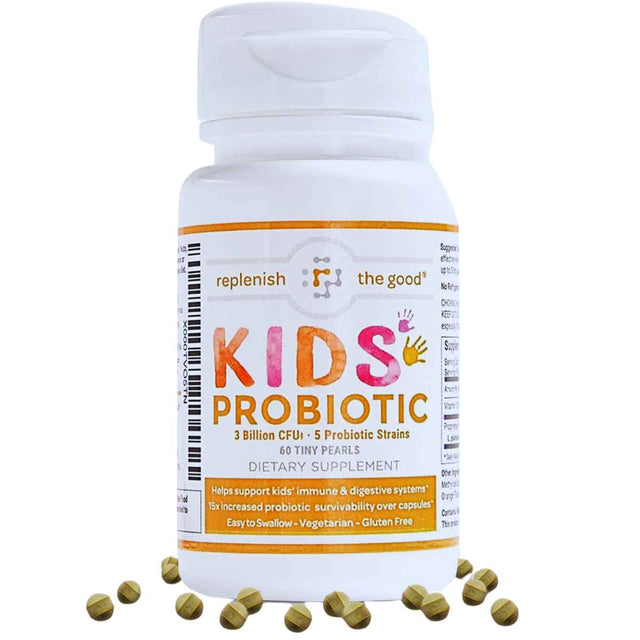 Replenish the Good Probiótico para Niños 3 Mil Millones CFU - Sabor Cítricos - 60 Perlas - Haz Tu Pedido