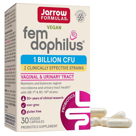 Jarrow Formulas Fem-Dophilus® Probióticos 1 Mil Millones CFU - 30 Cápsulas Vegetales - Haz Tu Pedido