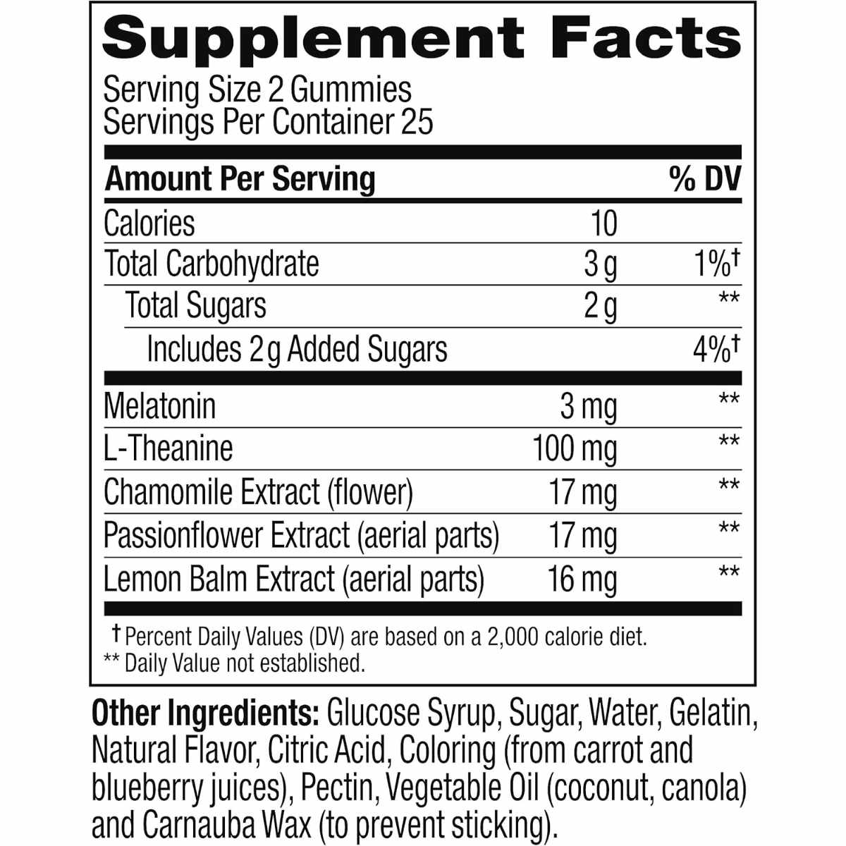 OLLY Soporte para el Sueño - Sabor Cereza Negra - 50 Gomitas - Tabla Nutricional - Haz Tu Pedido
