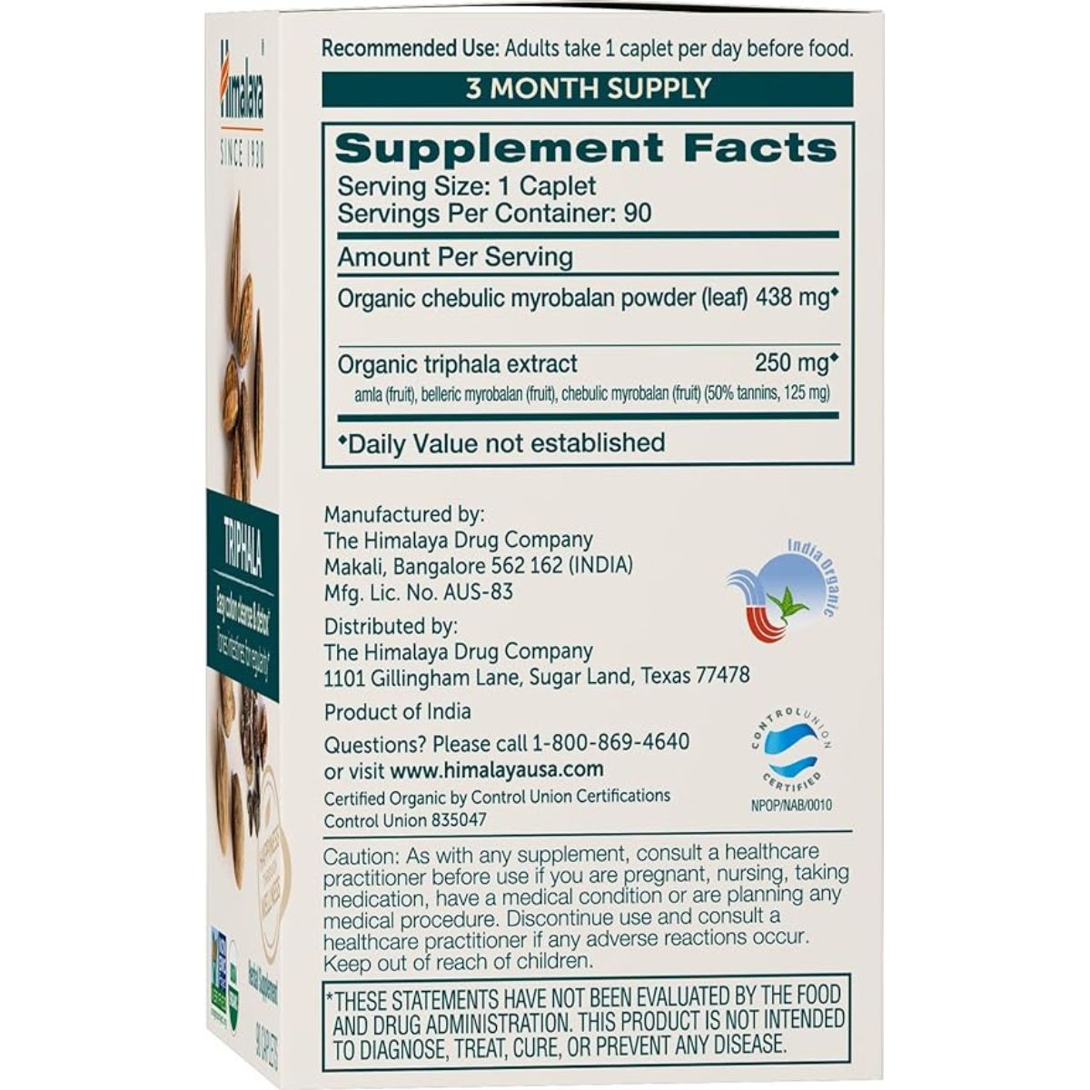 Himalaya Triphala Orgánica - Comprimidos