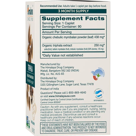 Himalaya Triphala Orgánica - Comprimidos