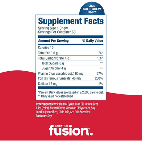 Bariatric Fusion Hierro 45 mg - Masticables Suaves