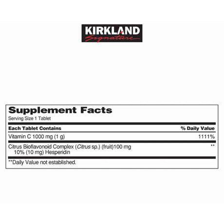 Kirkland Signature Vitamina C 1000 mg - Sabor Cítricos - 500 Tabletas - Haz Tu Pedido
