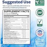 Healths Harmony Thyroid Support with Iodine - 120 Cápsulas - Tabla Nutricional - Haz Tu Pedido
