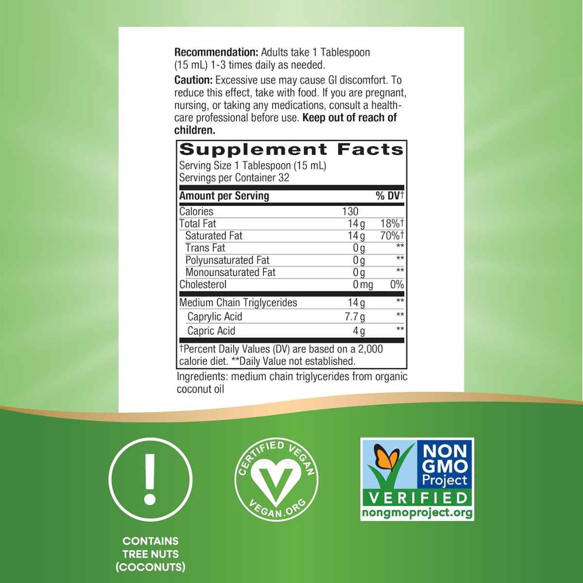 Natures Way Organic MCT Oil - Haz Tu Pedido