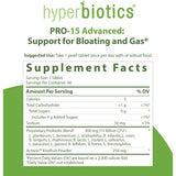 Hyperbiotics PRO-15 Avanzado: Alivio Natural para Inflamación Abdominal. 15 Mil Millones CFU - 60 Tabletas de Liberación Prolongada - Tabla Nutricional - Haz Tu Pedido