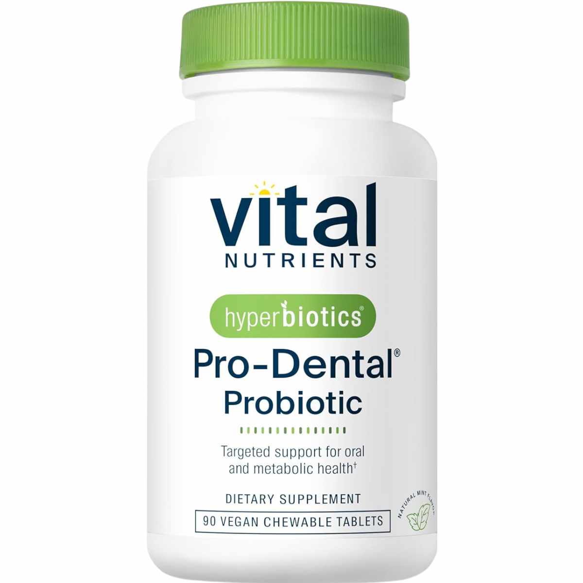 Hyperbiotics Pro-Dental: Soporte a un Microbioma Equilibrado para la Salud Oral y Digestiva 3 Mil Millones CFU - Sabor Menta - 90 Tabletas Masticable - Haz Tu Pedido
