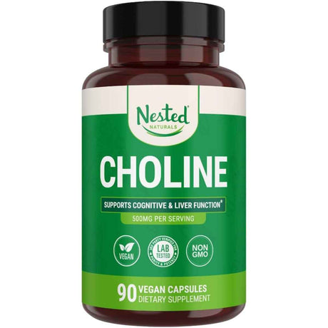 Nested Naturals Bitartrato de colina  500 mg - 90 Cápsulas Veganas - Haz Tu Pedido