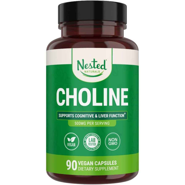 Nested Naturals Bitartrato de colina  500 mg - 90 Cápsulas Veganas - Haz Tu Pedido