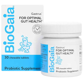 BioGaia Gastrus Probiótico para Salud Digestiva Óptima - Sabor Menta Mandarina - 30 Tabletas Masticable - Haz Tu Pedido