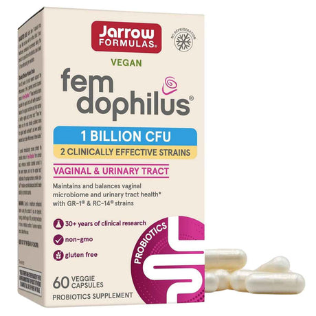 Jarrow Formulas Fem-Dophilus® Probióticos 1 Mil Millones CFU - 60 Cápsulas Vegetales - Haz Tu Pedido