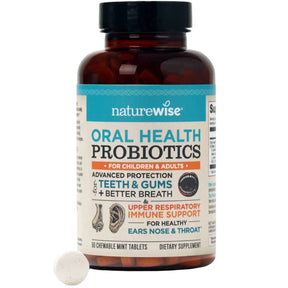 NatureWise Probióticos Orales - Sabor Menta - 50 Tabletas Masticable - Haz Tu Pedido