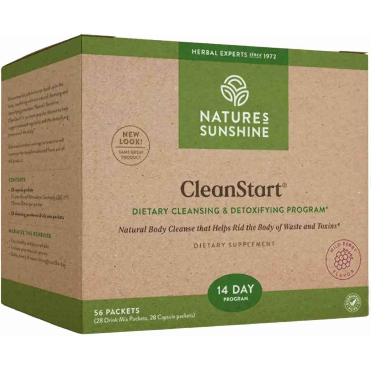 Nature's Sunshine  Limpieza Suave del Colon CleanStart  - Sabor Bayas - 56 Paquetes - Haz Tu Pedido