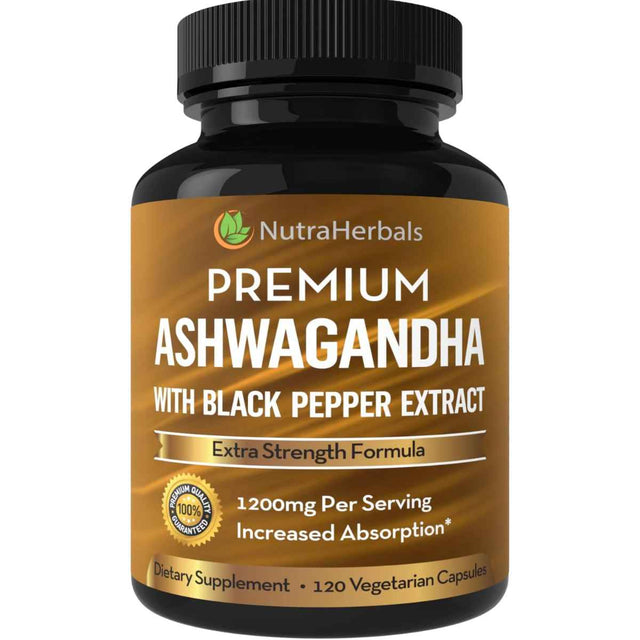 NUTRAHERBALS Ashwagandha with Black Pepper - 120 Cápsulas - Haz Tu Pedido