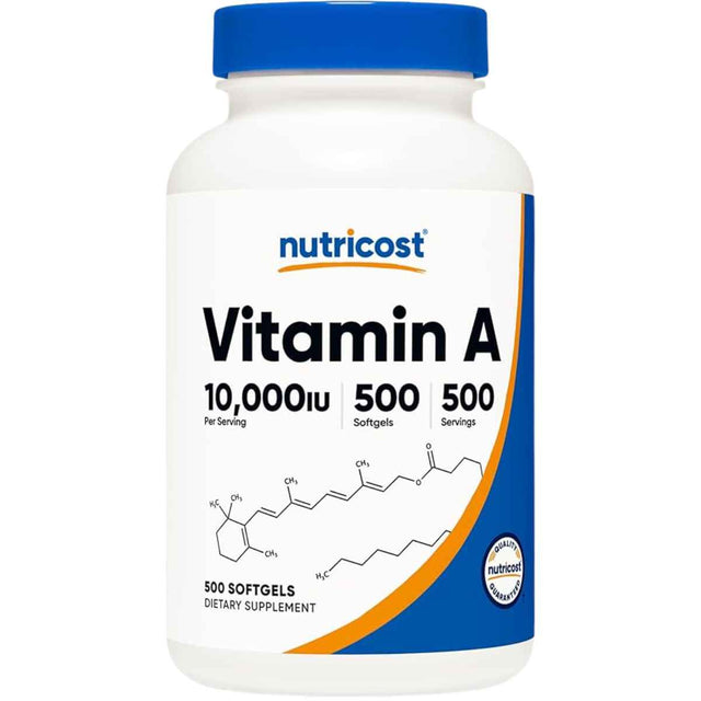 Nutricost Vitamina A 10000 IU - 500 Cápsulas Blandas - Haz Tu Pedido
