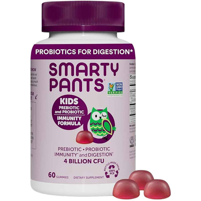 SmartyPants Inmunidad Prebiótica Y Probiótica Para Niños 4 Mil Millones CFU - Sabor Uva - 60 Gomitas - Haz Tu Pedido
