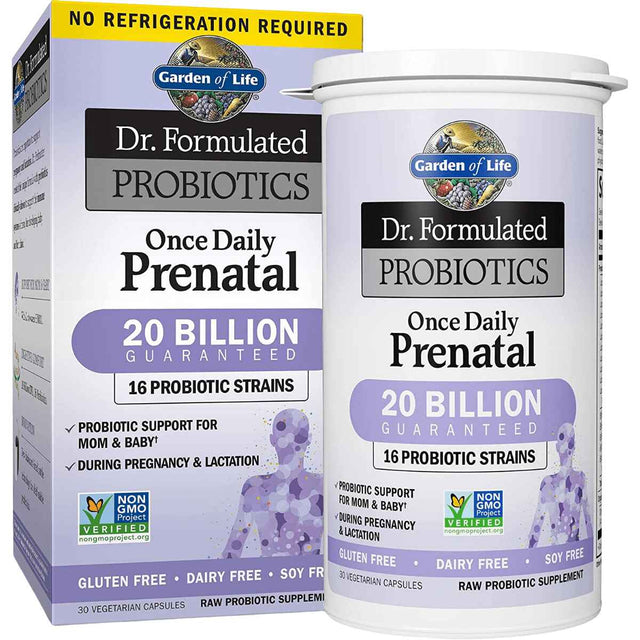 Garden of Life Dr. Formulated Probióticos Prenatales Uso Diario 20 Mil Millones CFU - 30 Cápsulas Vegetarianas - Haz Tu Pedido