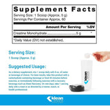 Klean ATHLETE Creatina - 315 g - Tabla Nutricional - Haz Tu Pedido