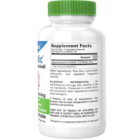 DrFormulas Nexabiotic Probióticos Saccharomyces Boulardii 10 Mil Millones CFU - 60 Cápsulas de Liberación Retardada - Tabla Nutricional - Haz Tu Pedido
