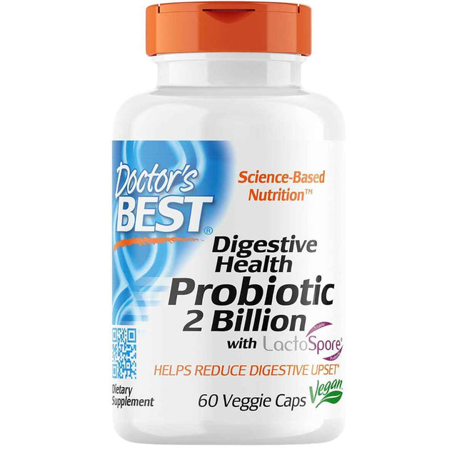 Doctor’s Best Probiótico LactoSpore para una Digestión Saludable 2 Mil Millones CFU - 60 Cápsulas Vegetales - Haz Tu Pedido