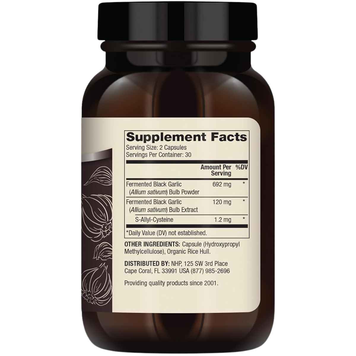 Dr. Mercola Ajo Negro Fermentado - 60 Cápsulas - Tabla Nutricional - Haz Tu Pedido