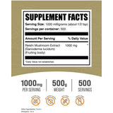 BulkSupplements.com Reishi Inmunidad y Bienestar - Tabla Nutricional - Haz Tu Pedido