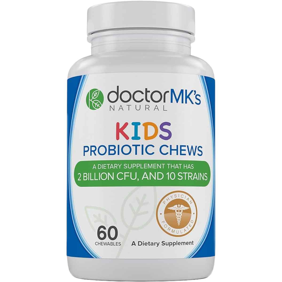 Doctor MK's Probióticos Para Niños 2 Mil Millones CFU - Sabor Bayas - 60 Tabletas Masticables