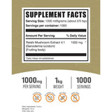 BulkSupplements.com Reishi Inmunidad y Bienestar - Tabla Nutricional - Haz Tu Pedido