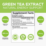 Nature's Nutrition Extracto de Té Verde 1000 mg - 60 Cápsulas Vegetales - Tabla Nutricional - Haz Tu Pedido