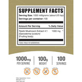 BulkSupplements.com Reishi Inmunidad y Bienestar - Tabla Nutricional - Haz Tu Pedido