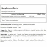 Swanson Glucosamina  750 mg - 120  Cápsulas - Tabla Nutricional - Haz Tu Pedido